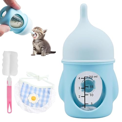 Auslaufsichere Quetschflasche für Kätzchen, Welpen, Kätzchen-Futterspender mit Nippeln, wiederverwendbar, weiches Silikon, Anti-Erstickungs-Milchflasche für kleine Tiere, 20 ml/80 ml Auslaufsichere Quetschflasche für Kätzchen, Welpen, Kätzchen-Futterspender mit Nippeln, wiederverwendbar, weiches Silikon, Anti-Erstickungs-Milchflasche für kleine Tiere, 20 ml/80 ml von GYJZZW
