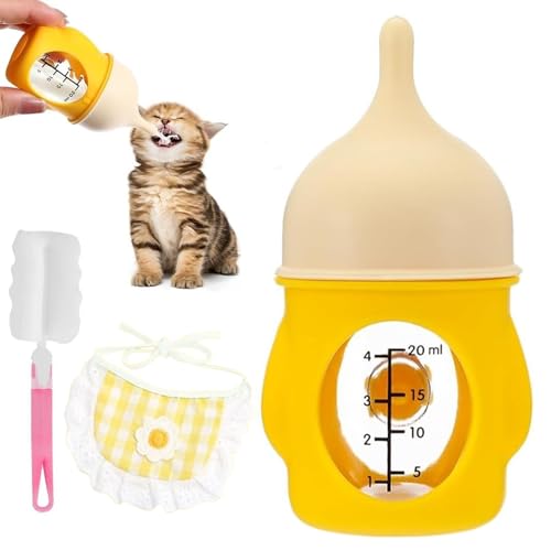 Auslaufsichere Quetschflasche für Kätzchen, Welpen, Kätzchen-Futterspender mit Nippeln, wiederverwendbar, weiches Silikon, Anti-Erstickungs-Milchflasche für kleine Tiere, 20 ml Auslaufsichere Quetschflasche für Kätzchen, Welpen, Kätzchen-Futterspender mit Nippeln, wiederverwendbar, weiches Silikon, Anti-Erstickungs-Milchflasche für kleine Tiere, 20 ml von GYJZZW