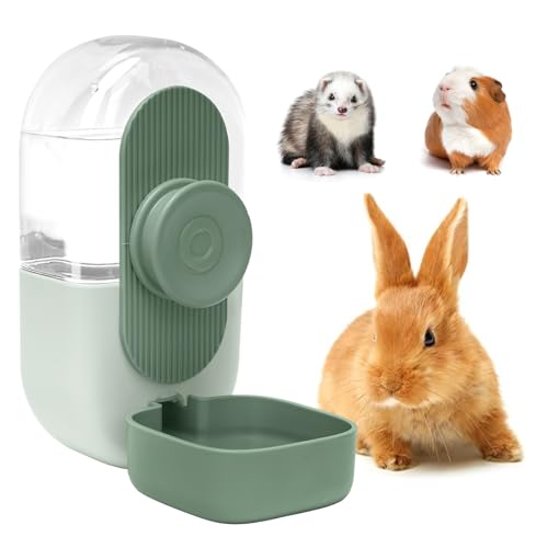 Automatische Kaninchen-Wasserflasche, 794 ml, kein Tropfen, Schwerkraft-Wasserspender für Käfig, geeignet für Meerschweinchen, Hasen, Hamster und andere Kleintiere (800 ml, grün) von GYJZZW