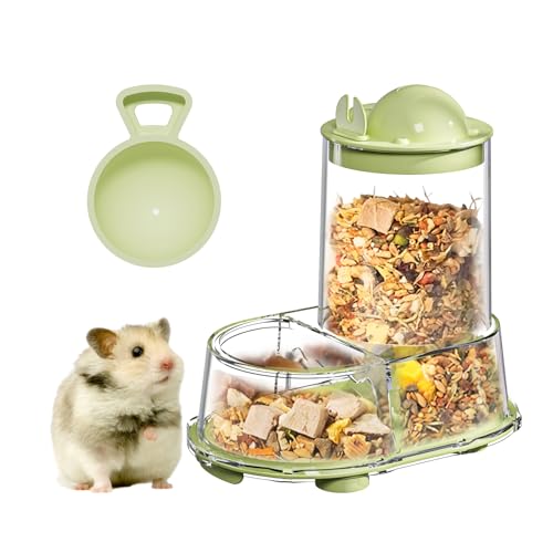 Automatischer Hamster-Futterspender Futternapf Schüssel Spender für syrische Zwerghamster, Rennmäuse, Maus, Meerschweinchen, Igel (Grün) von GYJZZW