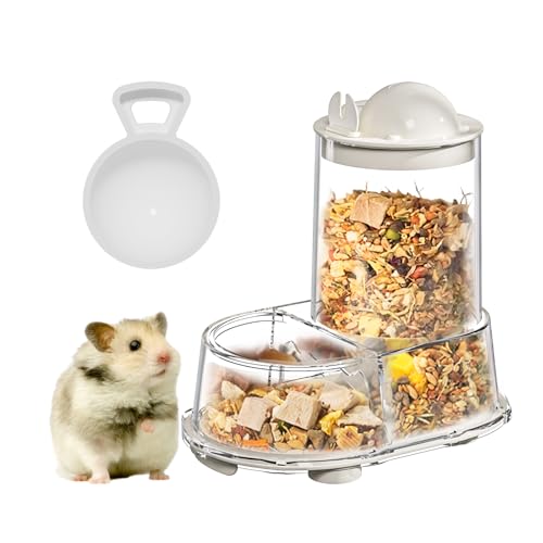 Automatischer Hamster-Futterspender Futternapf für syrische Zwerghamster, Rennmäuse, Maus, Meerschweinchen, Igel (Weiß) von GYJZZW