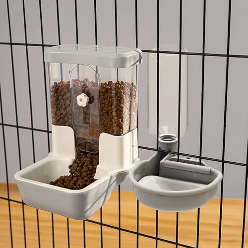Automatischer Wasserspender für Haustierfutter, Wasserflaschen-Set für kleine Hunde, Katzen, Kaninchen, Meerschweinchen, Chinchilla, Frettchen, Igel (grau) von GYJZZW
