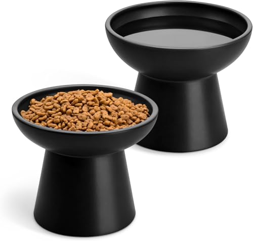 Erhöhte Katzennäpfe, Keramik, erhöhter Katzennapf für Futter und Wasser, 15,7 cm, extra breit und flach, Katzenfutterschale für Kätzchen, ausgewachsene Katzen, kleine Hunde, Schnurrhaar, Müdigkeit, Erhöhte Katzennäpfe, Keramik, erhöhter Katzennapf für Futter und Wasser, 15,7 cm, extra breit und flach, Katzenfutterschale für Kätzchen, ausgewachsene Katzen, kleine Hunde, Schnurrhaar, Müdigkeit, von GYJZZW