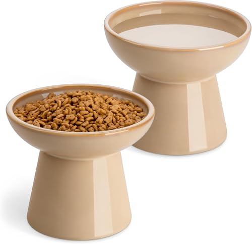 Erhöhte Katzennäpfe, Keramik, erhöhter Katzennapf für Futter und Wasser, 15,7 cm, extra breit und flach, Katzenfutterschale für Kätzchen, ausgewachsene Katzen, kleine Hunde, Schnurrhaar, Müdigkeit, Erhöhte Katzennäpfe, Keramik, erhöhter Katzennapf für Futter und Wasser, 15,7 cm, extra breit und flach, Katzenfutterschale für Kätzchen, ausgewachsene Katzen, kleine Hunde, Schnurrhaar, Müdigkeit, von GYJZZW