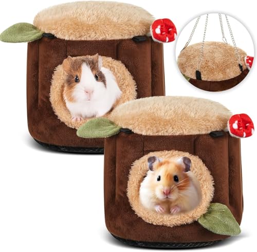 Frettchenkäfig-Zubehör, Hamster-Hängematte, Meerschweinchen, Versteck Stumpf-Stil, weich, waschbar, Kleintierbett, Schaukel, Ratten, Chinchilla, Zuckergleiter (2 Stück) von GYJZZW