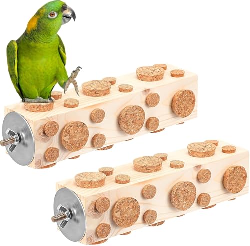GYJZZW 2 Stück Vogel-Kauspielzeug aus Holz für Vögel, Papageien, Korkstopper, Spielzeug, Specht, Fütterungsspielzeug für Aras, kleine Sittiche, Sittiche, Wellensittiche, Finken, Nymphensittiche (A1) GYJZZW 2 Stück Vogel-Kauspielzeug aus Holz für Vögel, Papageien, Korkstopper, Spielzeug, Specht, Fütterungsspielzeug für Aras, kleine Sittiche, Sittiche, Wellensittiche, Finken, Nymphensittiche (A1) von GYJZZW
