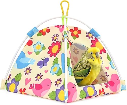 GYJZZW Ganzjahres-Vogelbett & Nestzelt mit doppelseitiger Matte – kompaktes Hängemattenkäfigzubehör für Wellensittiche, Lovebirds, Finken, Papageien & kleine Vögel (A1) von GYJZZW