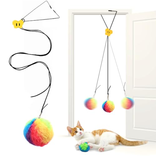 GYJZZW Interaktives Katzenspielzeug, selbstspielend, hängende Tür, Katzenspielzeug für Innen, Kätzchen, Übungsspielzeug für gelangweilte Haustiere (A1), 2 Stück von GYJZZW