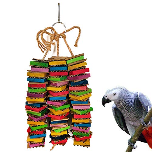 GYJZZW Papageienspielzeug für mittelgroße Vögel, Pappvogelspielzeug, afrikanisches Graupapageienspielzeug, natürliches Holz-Vogelkäfig-Kauspielzeug mit Clip für kleine, mittelgroße Papageien und von GYJZZW
