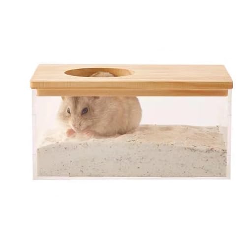 Großer Hamster Sandbad Container, Oval Transparentes Sandbad für Rennmäuse Syrische Ratte Haltbares Hamster Staubbad als Käfigzubehör (L) von GYJZZW