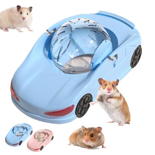 Hamster Laufball Lustiger Transparenter Ball, Leise Fitness Rad Spielzeug Fahrzeug für Kleine Haustiere Laufrad Auto Laufrad Hamster Laufrad (Blau) von GYJZZW