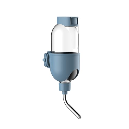 Haustier-Wasserflasche für Käfigkäfige, 480 ml, tropffreier Wasserspender für Kleintiere, Kaninchen, Kaninchen, Meerschweinchen, Chinchilla, Frettchen, Eichhörnchen, Igel (Blau, 500 ml) von GYJZZW