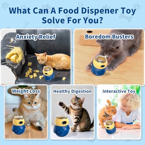 Katzenpuzzle Leckerli-Spender Spielzeug, Interaktives Slow Feeder Puzzle für IQ-Training, Bonding, Indoor-Unterhaltung und Übung, sicheres Materialanreicherungsspielzeug für Katzen, kleiner Hund (1 von GYJZZW