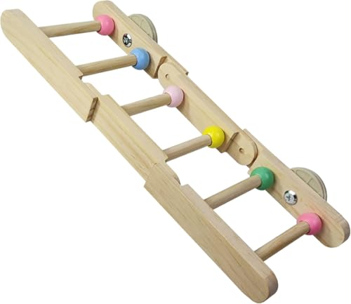 Klappbare Vogelleiter, Sittiche aus Holz, Kletterspielzeug für Käfig, Mehrzweck-Vogelständer für Papageien, Nymphensittiche, Wellensittiche (1 Stück) von GYJZZW