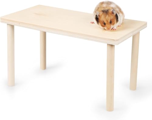 Kleintier-Ständer aus Holz, wasserdichte Oberfläche mit Säulen, natürliches Spielzeug, Käfigzubehör für Hamster, Eichhörnchen, Rennmäuse, Chinchillas, Papageien und Haustiervögel, Größe M von GYJZZW