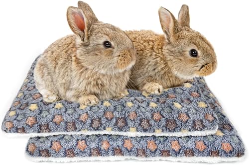 Meerschweinchen-Bettmatte, waschbar, Kaninchen-Winterbettunterlage für drinnen, warme Kleintier-Bettmatratzen, Fleece-Schlafmatte für Kaninchen, Ratten, Igel, Chinchilla (Sterne, groß), 2 Stück von GYJZZW