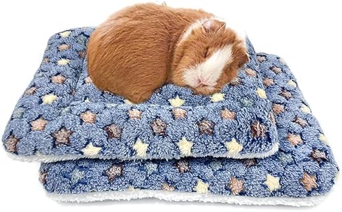 Meerschweinchen-Bettmatte, waschbar, Kaninchen-Winterbettunterlage für drinnen, warme Kleintier-Bettmatratzen, Fleece-Schlafmatte für Kaninchen, Ratten, Igel, Chinchilla (Sterne, mittel) von GYJZZW