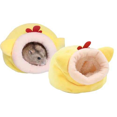 Meerschweinchenbett, gemütliche Kaninchenhäuser und Verstecke, waschbares Meerschweinchenversteck Fleece-Bettwäsche, Schlafen, warmes Häschenbett für kleine Haustiere, Eichhörnchenkäfig-Zubehör (klein von GYJZZW