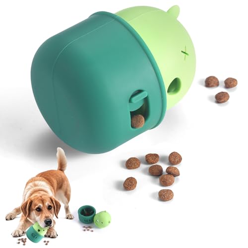 Silikon Hund Slow Feeder Spielzeug - Interaktiver Puzzle Feeder & Futterspender für kleine & große Hunde - Anreicherung Spielzeug - Fun Puppy Chew Toys & Cat Treat Dispenser (Bär-Grün) von GYJZZW