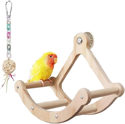Sittich-Kauspielzeug und Papageien-Puzzle-Spielzeug-Budgie-Spielplatz mit Vogelschaukeln für Sittiche & Balancing-Vogelspielzeug (A1) von GYJZZW