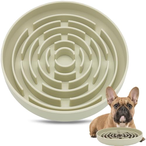 Slow Feeder Hundenäpfe Puzzle Silikon Hund Futternäpfe Slow Feeder rutschfest mit Saugnäpfen Anti-Ersticken Non BPA Reduziert Langeweile Angst Spülmaschinenfest (Gelb) von GYJZZW
