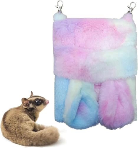 Sugar Glider Schlafsack, bunt, warmes Bett, niedliches Langohr-Design, zum Aufhängen, Schlafsack für kleine Ratten, Hamster, Zuckergleiter, Eichhörnchen, Rennmäuse (A1) von GYJZZW