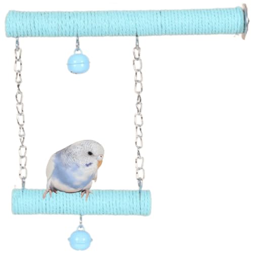 Vogelschaukel, Baumwollseil, Schaukelsitzstangen, Spielzeug, Käfig-Hängespielzeug, geeignet für kleine Sittiche, Nymphensittiche, Liebesvögel, Finken, Sittiche, Blau Vogelschaukel, Baumwollseil, Schaukelsitzstangen, Spielzeug, Käfig-Hängespielzeug, geeignet für kleine Sittiche, Nymphensittiche, Liebesvögel, Finken, Sittiche, Blau von GYJZZW