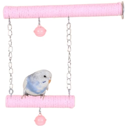 Vogelschaukel, Baumwollseil, Schaukelsitzstangen, Spielzeug, Käfig-Hängespielzeug, geeignet für kleine Sittiche, Nymphensittiche, Liebesvögel, Finken, Sittiche, Rosa Vogelschaukel, Baumwollseil, Schaukelsitzstangen, Spielzeug, Käfig-Hängespielzeug, geeignet für kleine Sittiche, Nymphensittiche, Liebesvögel, Finken, Sittiche, Rosa von GYJZZW