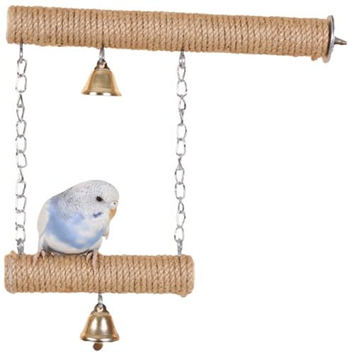 Vogelschaukel, Baumwollseil-Schaukel-Sitzstangen, Spielzeug zum Aufhängen, geeignet für kleine Sittiche, Nymphensittiche, Liebesvögel, Finken, Conures (Original) von GYJZZW