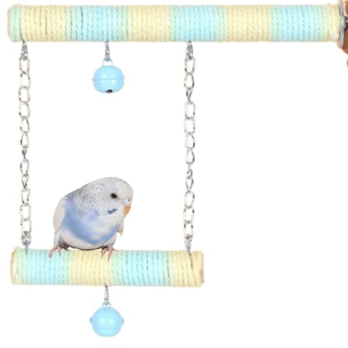 Vogelschaukel, Baumwollseil-Schaukel-Sitzstangen, Spielzeug zum Aufhängen, geeignet für kleine Sittiche, Nymphensittiche, Liebesvögel, Finken, Conures (Wolkenfarbe) von GYJZZW