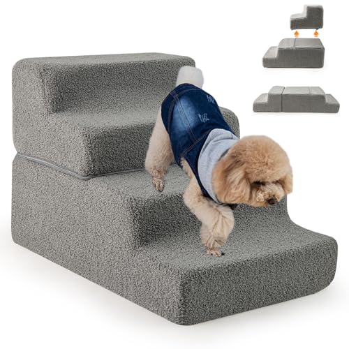 GYMAX Hundetreppe für Kleine Hunde 4 Stufen, abnehmbare Haustiertreppe, Haustierstufen für Hochbetten & Couch mit abnehmbarem & waschbarem Bezug, 60 x 40 x 40 cm GYMAX Hundetreppe für Kleine Hunde 4 Stufen, abnehmbare Haustiertreppe, Haustierstufen für Hochbetten & Couch mit abnehmbarem & waschbarem Bezug, 60 x 40 x 40 cm von GYMAX