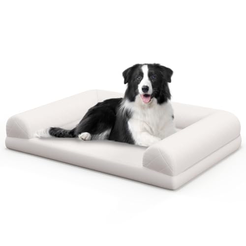 GYMAX Orthopädisches Hundebett, Hundedecke Sofa für kleine & mittelgroße Hunde mit 3-seitigem Rand, Rutschfester Boden, Abnehmbarer & waschbarer Bezug, Lieblings-Hundematte, 90 x 69 x 18 cm (Beige) GYMAX Orthopädisches Hundebett, Hundedecke Sofa für kleine & mittelgroße Hunde mit 3-seitigem Rand, Rutschfester Boden, Abnehmbarer & waschbarer Bezug, Lieblings-Hundematte, 90 x 69 x 18 cm (Beige) von GYMAX