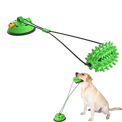 GYOUZA Interaktives Hundespielzeug gegen Langeweile | Quietschendes Hundespielzeug mit Saugnapf und Beißkugel | Pet Tug of War Zahnreinigungsspielzeug für Aggressive Kauer, vielseitiger von GYOUZA