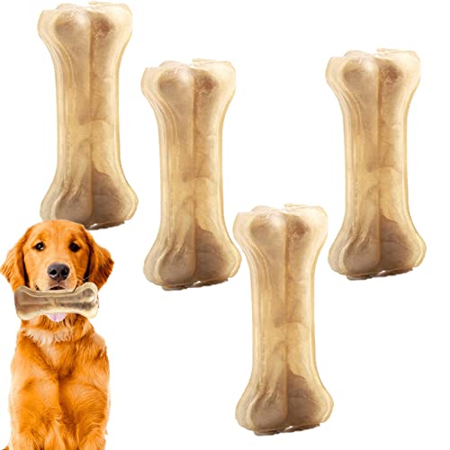 GYOUZA Kauknochenspielzeug für Hunde | Welpen-Kauknochen mit Rindfleischgeschmack,Sicheres und bissfestes großes Hundespielzeug, essbares Kauspielzeug für mittelgroße Hunde von GYOUZA