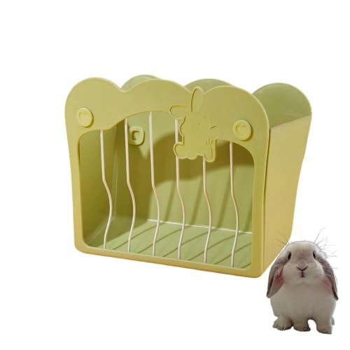 GYWHOOFT Futterstation für Kaninchen,Futternapf, Heuhalter zum Aufhängen für kleine Tiere, Kaninchen, Zwergkaninchen, Meerschweinchen (grün) von GYWHOOFT