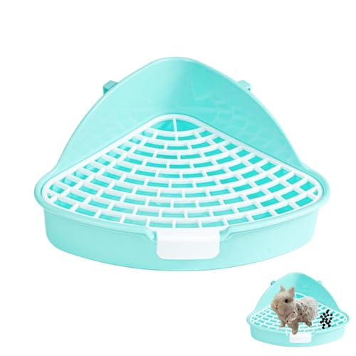 GYWHOOFT Wiederverwendbare Katzentoilette für Haustiere, 24,8 x 20,5 x 10,5 cm, Toilette für Haustiere, einfache Installation für Kaninchen, Chinchillas, Schweinchen Eichhörnchen(Blau) von GYWHOOFT