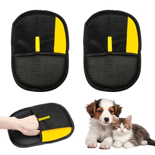 2 x Tierhaarentferner-Handschuhe, elektrostatische Haustierpflege-Handschuhe, wiederverwendbare Haustierpflege-Handschuhe, Enthaarung, Fellpflege, 2 Stück 2 x Tierhaarentferner-Handschuhe, elektrostatische Haustierpflege-Handschuhe, wiederverwendbare Haustierpflege-Handschuhe, Enthaarung, Fellpflege, 2 Stück von GYZGirlover
