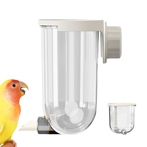 Wasserspender für Vögel,Sittich Tränke - Montiertes Vogeltränke-Käfig 330ml Pin-Touch-Design für Finken, Kanarienvögeln und Wellensittichen von GZBMEZS