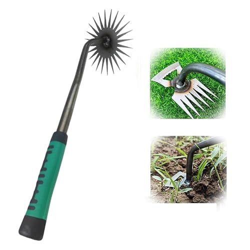 Unkrautstecher Edelstahl, Gartenwerkzeug Unkraut Entferner Gerät, Gartengeräte Wurzeljäter,Garten Zubehör Manuelles Unkrautjätgerät,Manueller Weeder Löwenzahnzieher Rasenmäher für Garten Rasen Hof (D) von GZWY