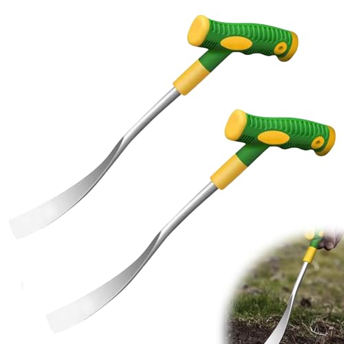 Unkrautstecher mit Stiel, 2er Gartenwerkzeug Unkraut Entferner Gerät, Unkrautstecher Edelstahl, Fugenkratzer Unkraut Hacke und Löwenzahnstecher Werkzeug, Fugenbürste Unkraut für Rasenkantenstecher (2) Unkrautstecher mit Stiel, 2er Gartenwerkzeug Unkraut Entferner Gerät, Unkrautstecher Edelstahl, Fugenkratzer Unkraut Hacke und Löwenzahnstecher Werkzeug, Fugenbürste Unkraut für Rasenkantenstecher (2) von GZWY