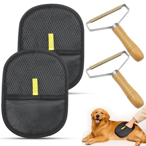 GZqiancang 4-Teiliges Set Tierhaarentferner Handschuh und Tierhaarentferner,Wiederverwendbar Fell Magnet Handschuh für Katzen und Hunde Sie Tierhaare von Kleidung, Möbeln GZqiancang 4-Teiliges Set Tierhaarentferner Handschuh und Tierhaarentferner,Wiederverwendbar Fell Magnet Handschuh für Katzen und Hunde Sie Tierhaare von Kleidung, Möbeln von GZqiancang
