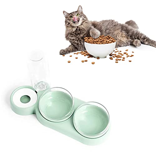 Dreifache Haustierschalen, Abnehmbarer, Stabiler Boden, Wassernapf-Set für Haustiere, einfache Reinigung, Neigungsdesign mit Trinkflasche für den Innenbereich für Katzen und Hunde von GaRcan