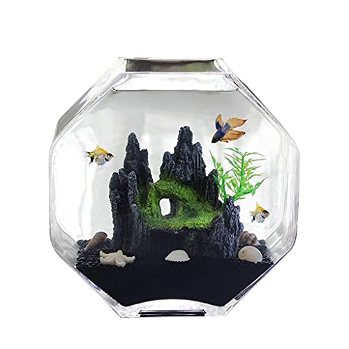 Fischschalen, kreatives Glas, transparent, für Büro, Zuhause, Desktop, kleine Aquarien, Ornamente, Goldfische, Zierfische, Desktop-Aquarien von GaRcan