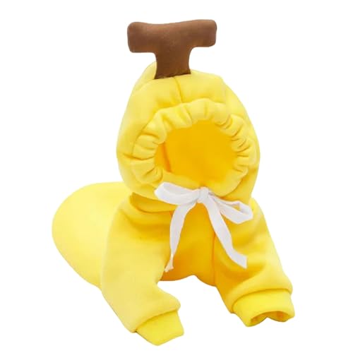 GabChi Jerséis para perros Perro Lindo Abrigo De Peluche En Invierno Sudadera Con Capucha Ropa Térmica Ropa De Mascota Abrigo De Perro Gato-Amarillo-Extra Grande von GabChi