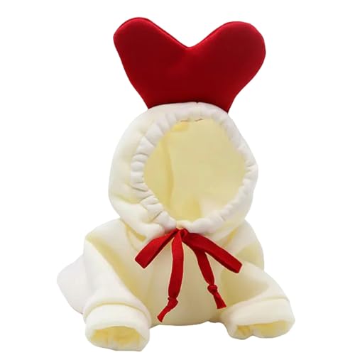 GabChi Jerséis para perros Perro Lindo Abrigo De Peluche En Invierno Sudadera Con Capucha Ropa Térmica Ropa De Mascota Abrigo De Perro Gato-Corazón Rojo-L von GabChi