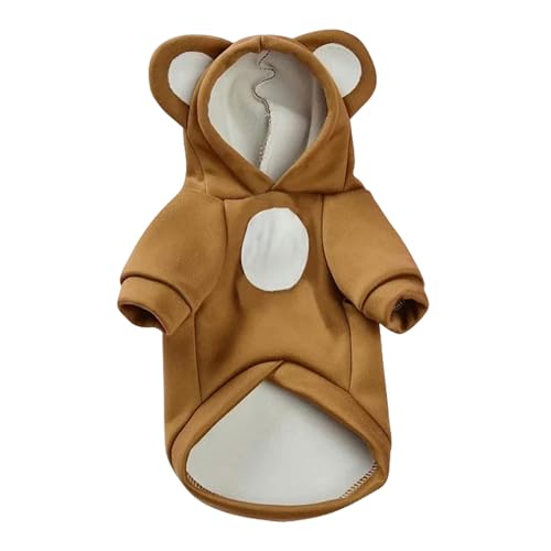 GabChi Jerséis para perros Perro Lindo Abrigo De Peluche En Invierno Sudadera Con Capucha Ropa Térmica Ropa De Mascota Abrigo De Perro Gato-Oso De Café-Xs von GabChi