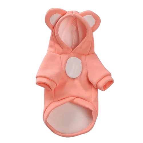 GabChi Jerséis para perros Perro Lindo Abrigo De Peluche En Invierno Sudadera Con Capucha Ropa Térmica Ropa De Mascota Abrigo De Perro Gato-Oso Rosa-XL von GabChi