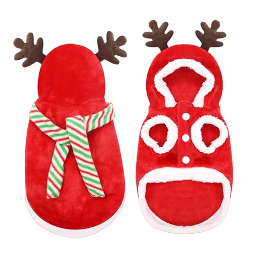 GabChi Jerséis para perros Perro Lindo Abrigo De Peluche En Invierno Sudadera Con Capucha Ropa Térmica Ropa De Mascota Abrigo De Perro Gato-Rojo (A)-L von GabChi