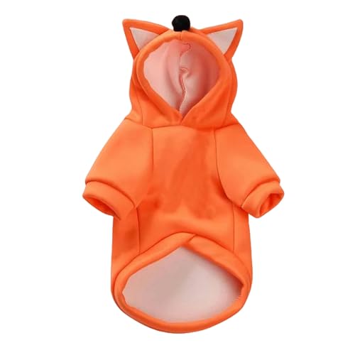 GabChi Jerséis para perros Perro Lindo Abrigo De Peluche En Invierno Sudadera Con Capucha Ropa Térmica Ropa De Mascota Abrigo De Perro Gato-Zorro Naranja-Extra Grande von GabChi