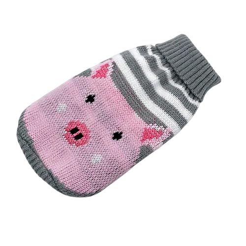 GabChi Jersey de Perros Ropa De Perro De Invierno Ropa De Perro Tibio Ropa De Mascota Bata De Tejido De Tejido De Tejido De Tejido De Tejido-Cerdo Rosa-S von GabChi